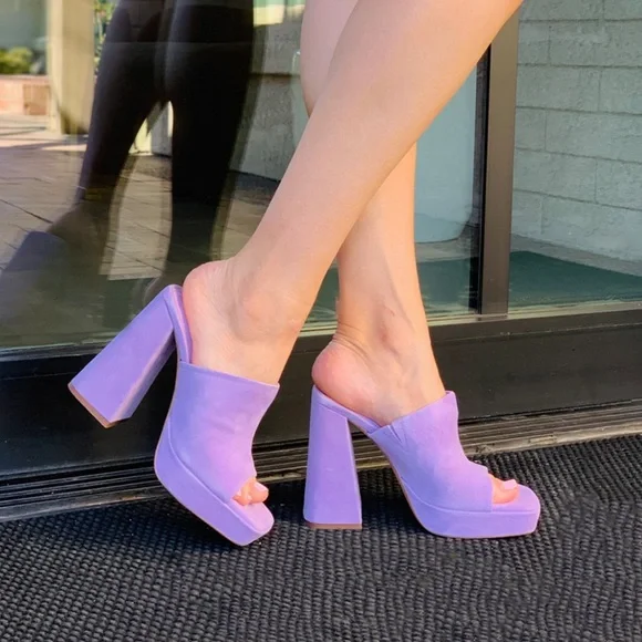Free People Margo Daring Violet Suede Mule - Picture 3 of 8